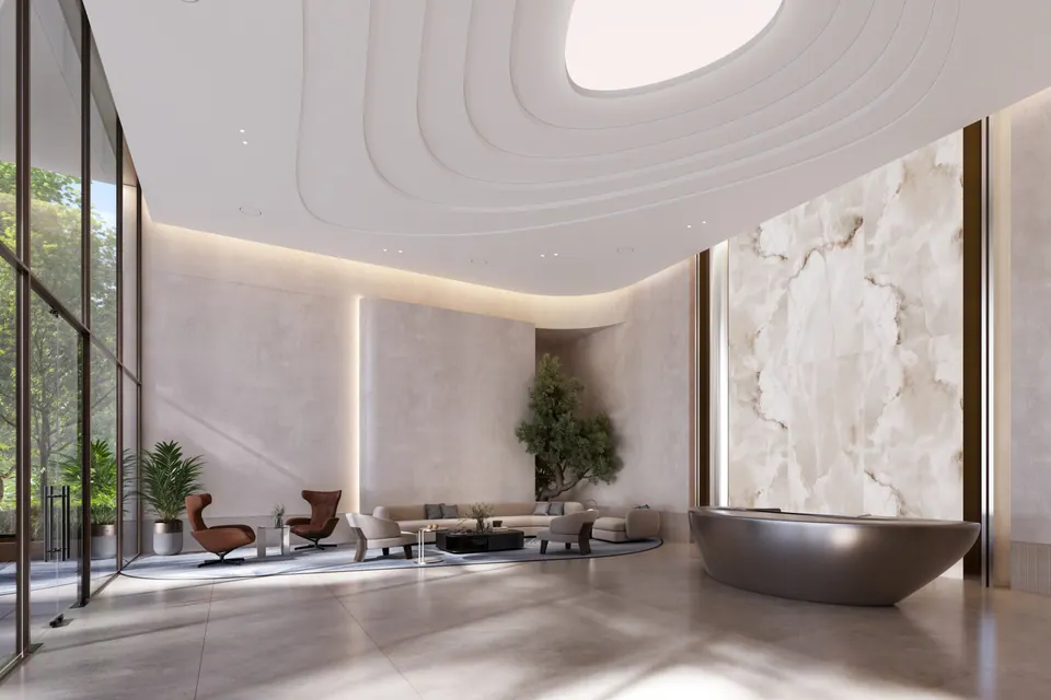Bashayer Residences: reception lobby, developer render