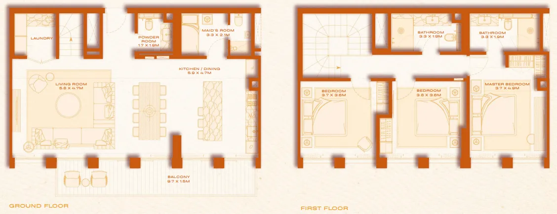 Avenew 888 - Loom 3 bed floor plan, 1,913 sqft