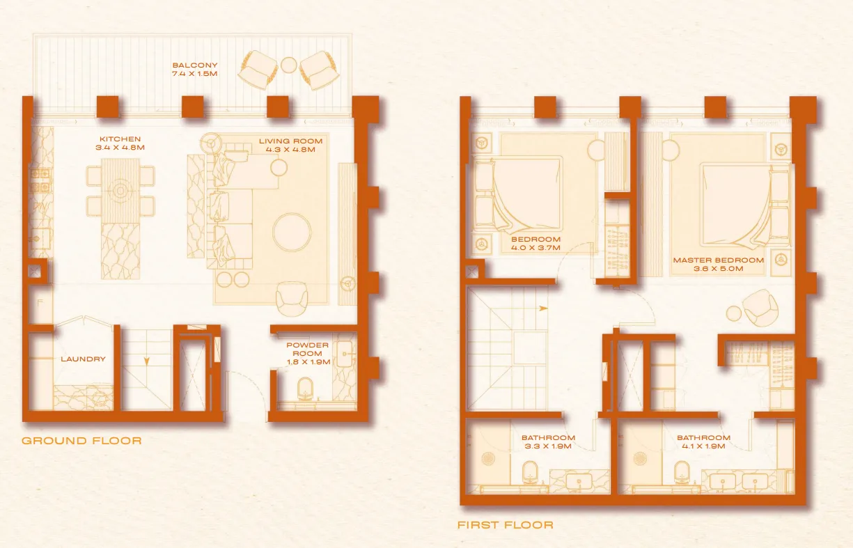 Avenew 888 - Loom 2 bed floor plan, 1,466 sqft