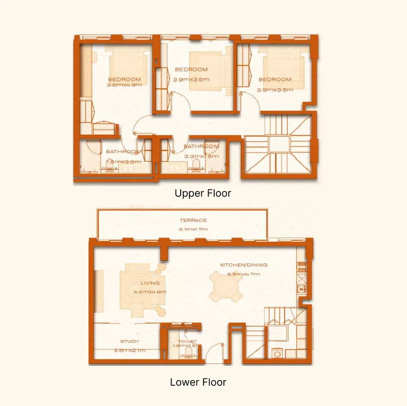 Avenew 888 - Modo 3 bed floor plan, 1,936 sqft