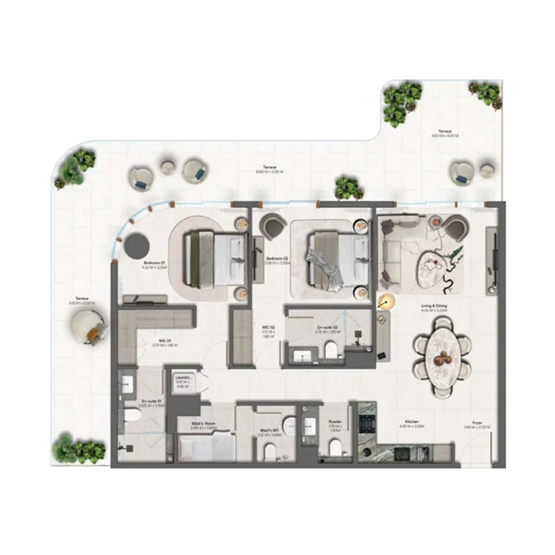 Hado by Beyond 2 bed floor plan, 1,779 sqft