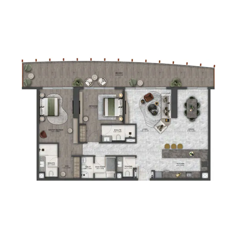 Kanyon by Beyond 2 bed floor plan, 1,649 sqft