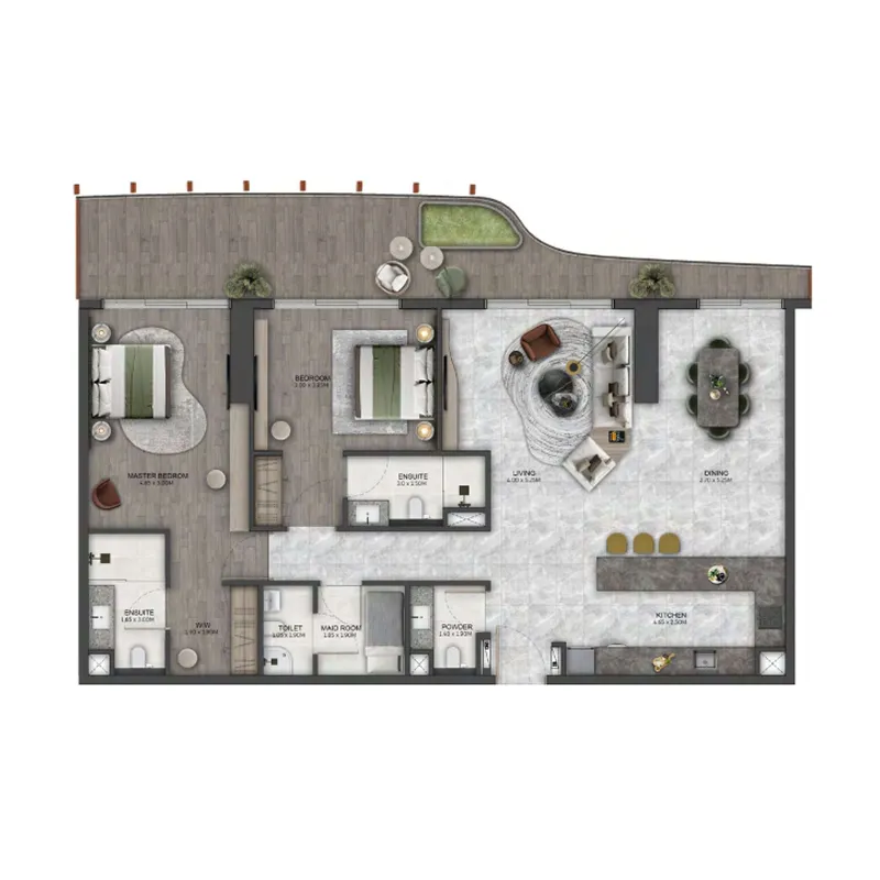 Kanyon by Beyond 2 bed floor plan, 1,552 sqft