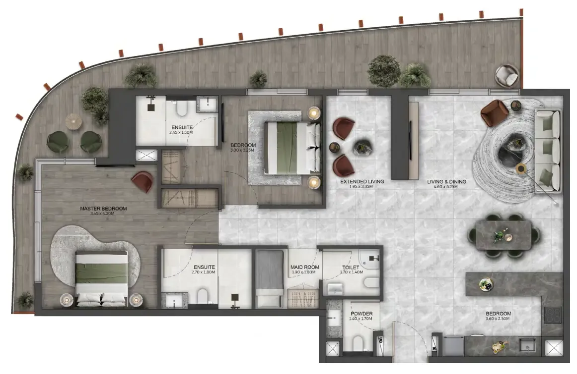 Kanyon by Beyond 2 bed floor plan, 1,470 sqft