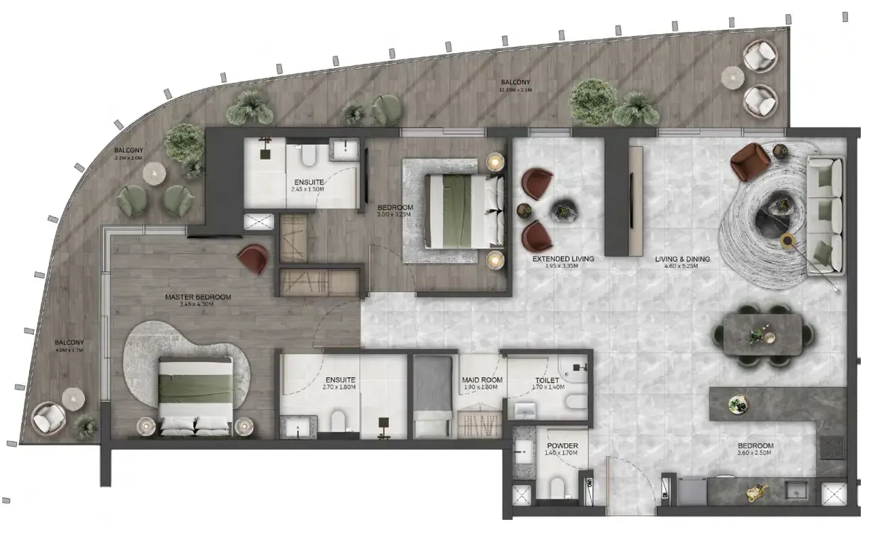 Kanyon by Beyond 2 bed floor plan, 1,506 sqft