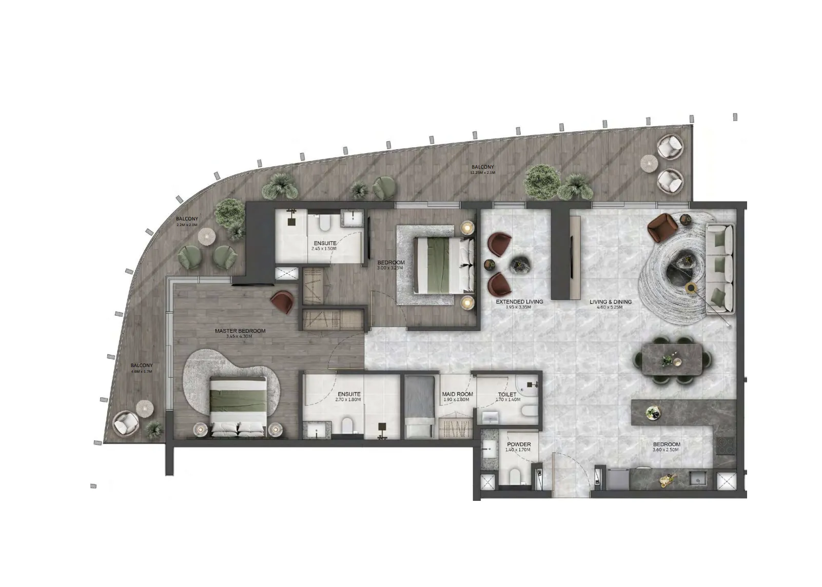 Kanyon by Beyond 2 bed floor plan, 1,534 sqft