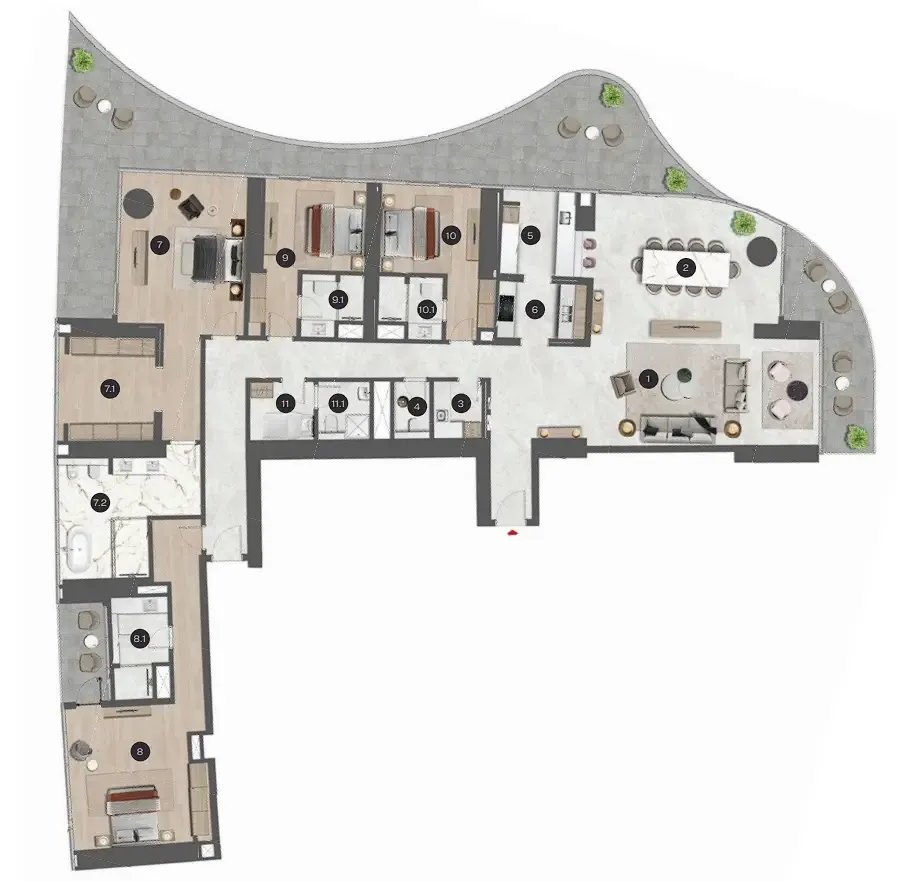 Sobha Seahaven 4 bed floor plan, 4,793 sqft