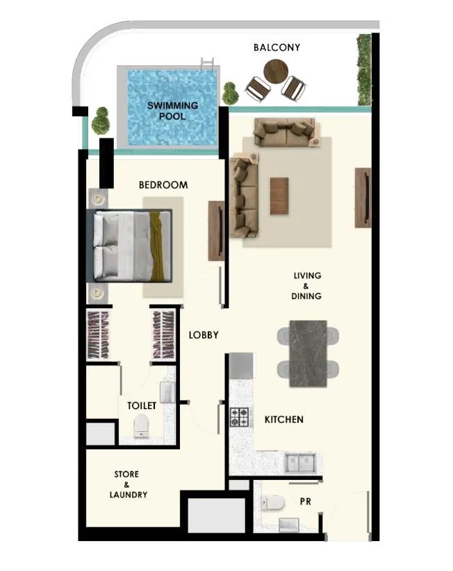 Rome by Samana Developers 1 bed floor plan, 934 – 1,238 sqft