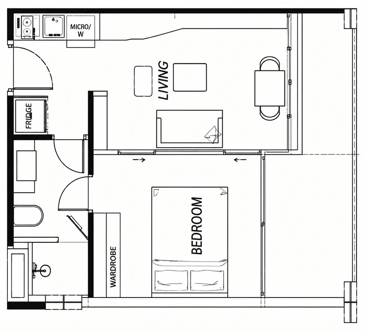 The Zero Nai Yang 1 bed floor plan, 474 – 603 sqft