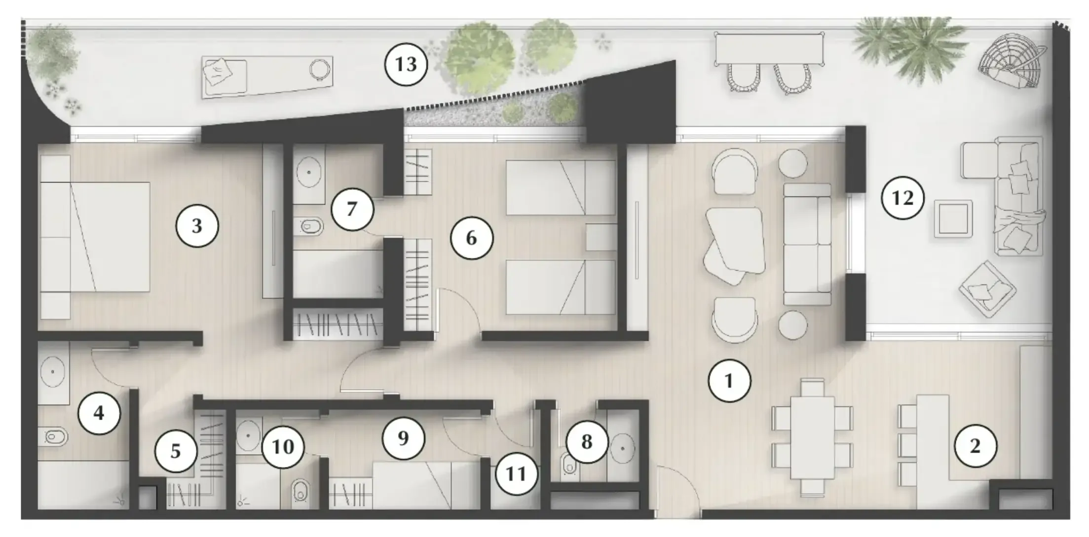 Lunaya Terraces 2 bed floor plan, 1,817 sqft