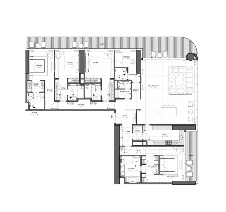 Linar 4 bed floor plan, 3,434 sqft