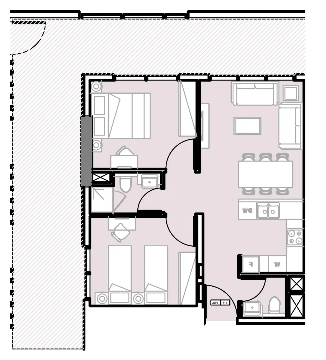 Verdana III 2 bed floor plan, 1,093 sqft