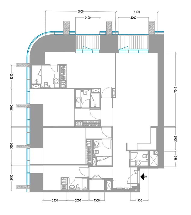 Tiger Sky Tower 3 bed floor plan, 1,914 sqft