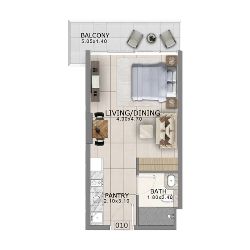 Arlington Park 2 Studio floor plan, 441 sqft