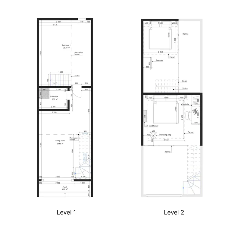 Jey Grey Residence 2 bed floor plan, 829 sqft