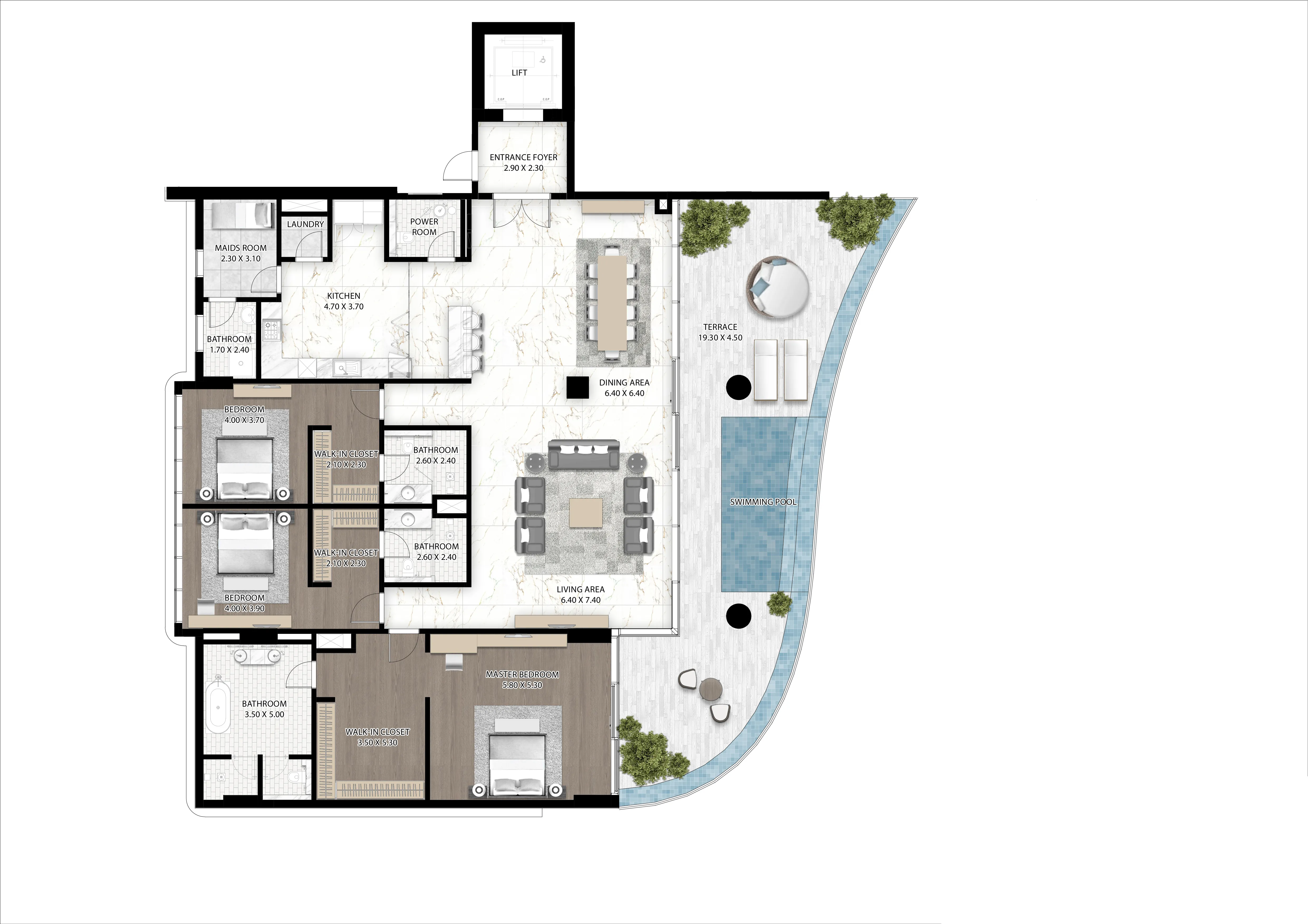 Cavalli Couture 3 bed floor plan, 4,274 sqft