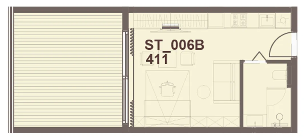 J-Haus Residence Studio floor plan, 507 sqft