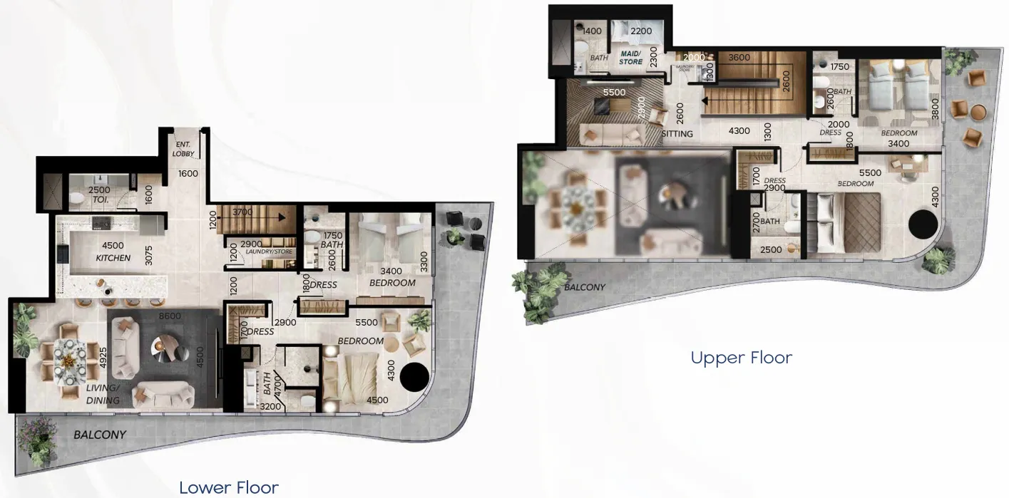 Radiant Waves 4 bed floor plan, 3,449 – 3,686 sqft