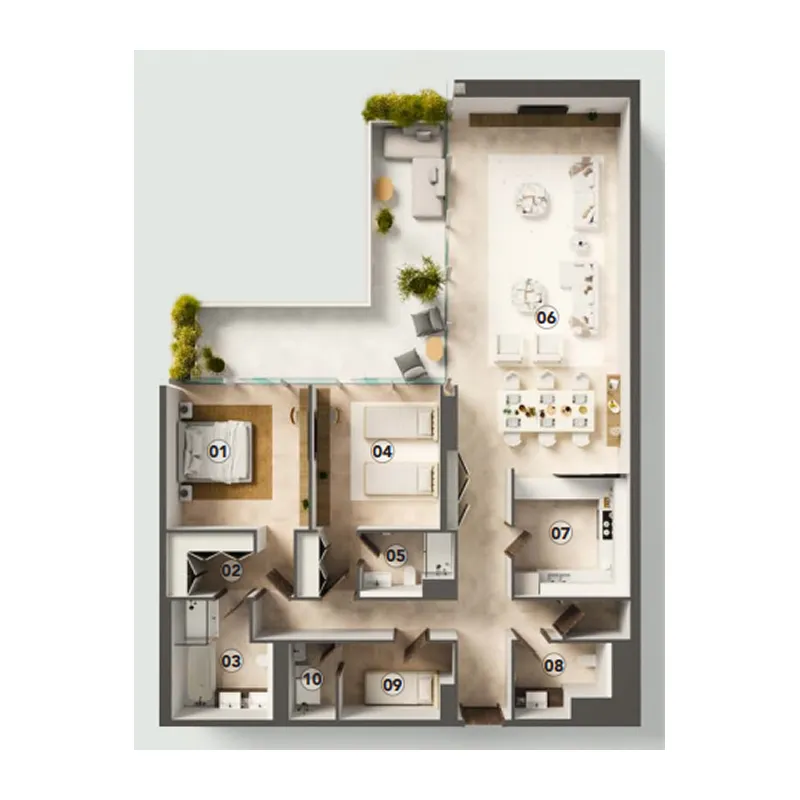 Luluat Marina at Luluat Al Raha 2 bed floor plan, 1,887 sqft