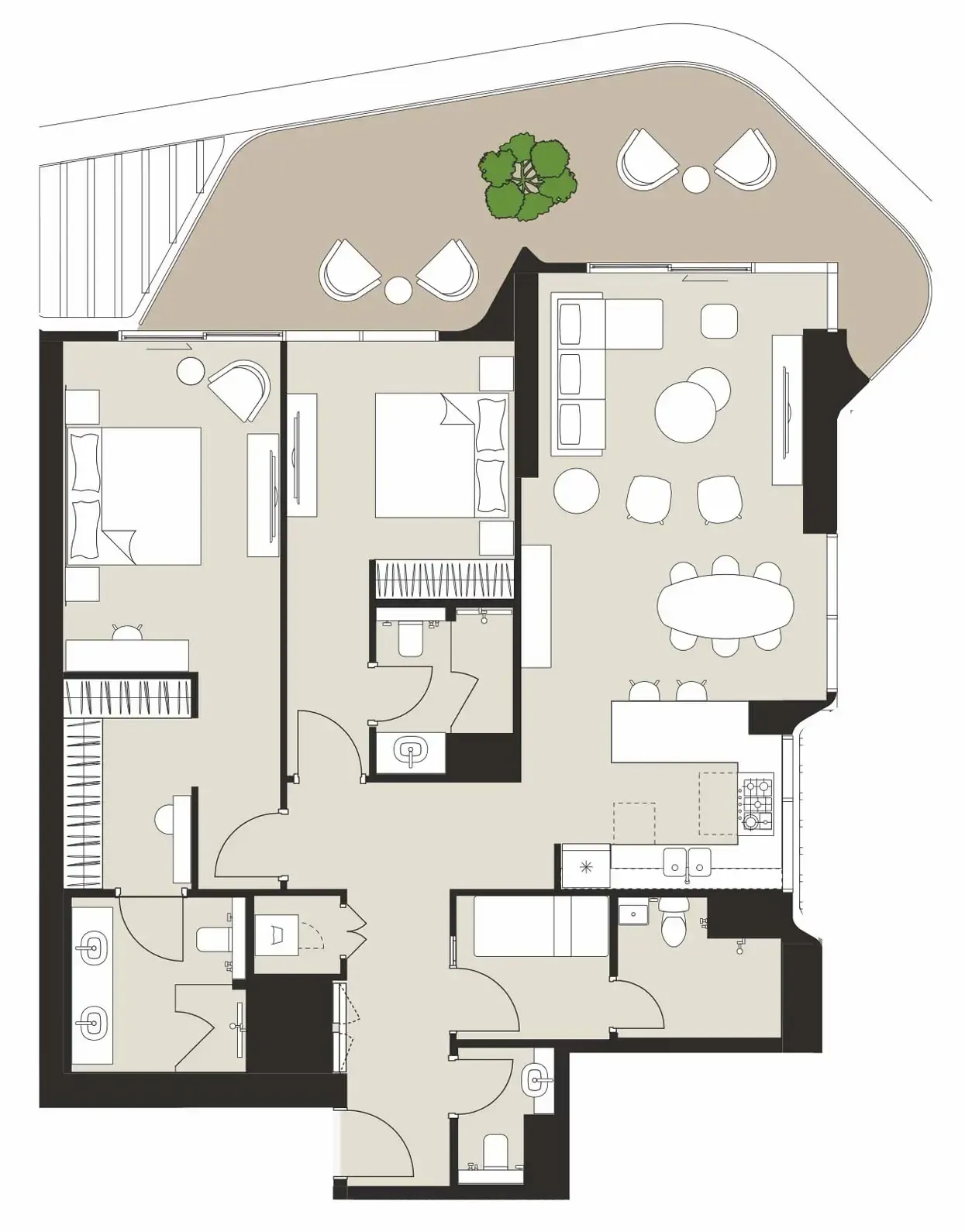 Artistry Two Residences 2 bed floor plan, 1,702 sqft