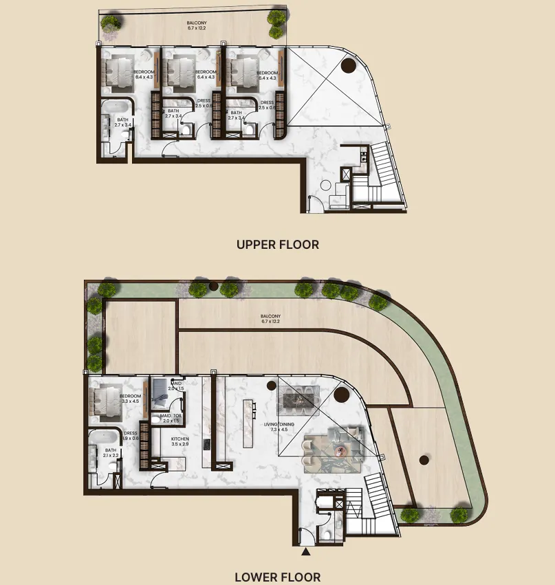Saas Hills 4 bed floor plan, 5,645 sqft