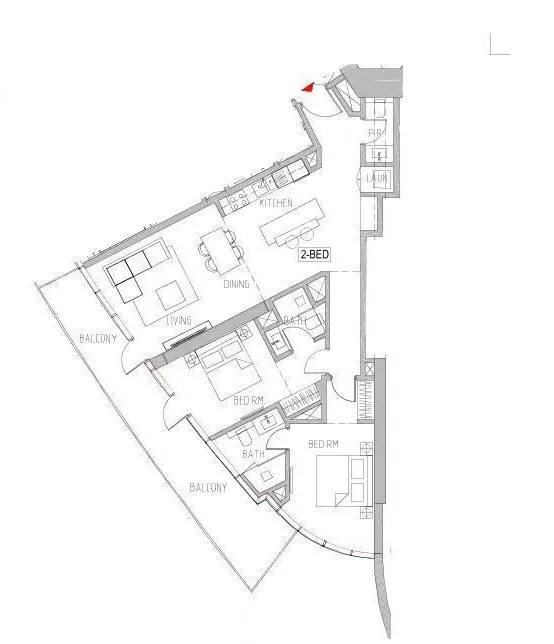 Canal Heights 2 bed floor plan, 1,315 sqft