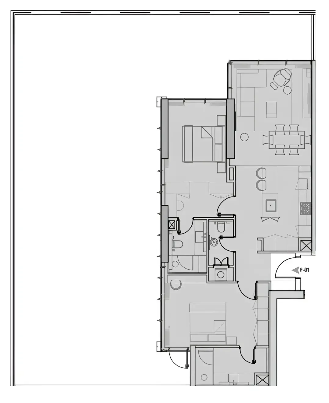 Wynwood Horizon 2 bed floor plan, 2,932 sqft