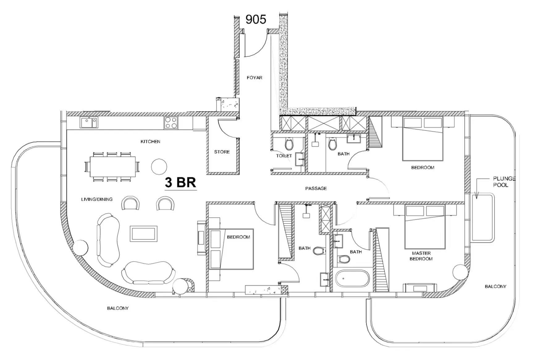 Villa Del Brunello 3 bed floor plan, 1,853 – 4,081 sqft