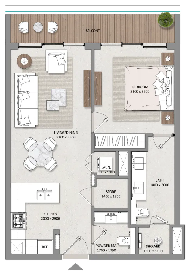 Mayfair Nexus 1 bed floor plan, 787 sqft