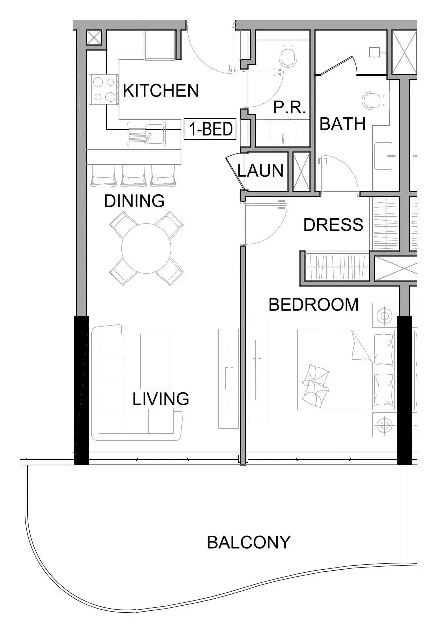 Damac Lagoons Views Phase 3 1 bed floor plan, 819 sqft