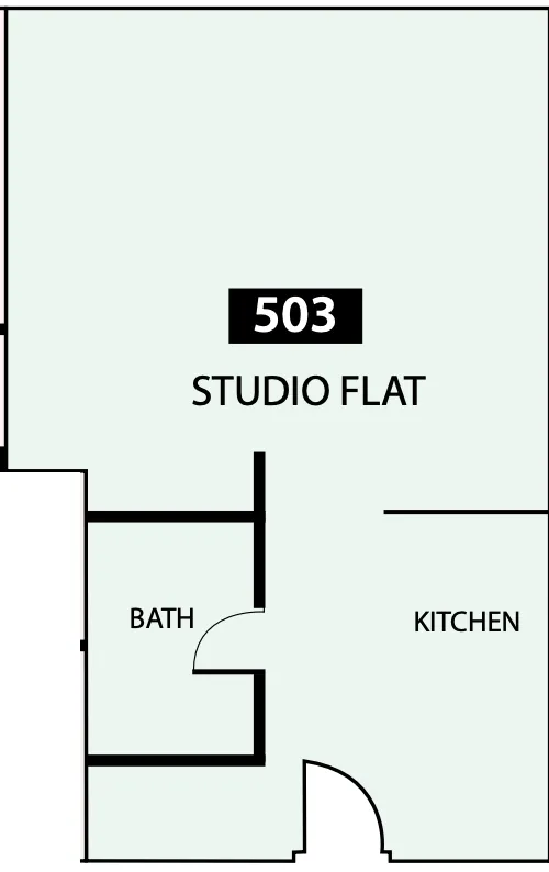 Paradise View 1 Studio floor plan, 479 sqft