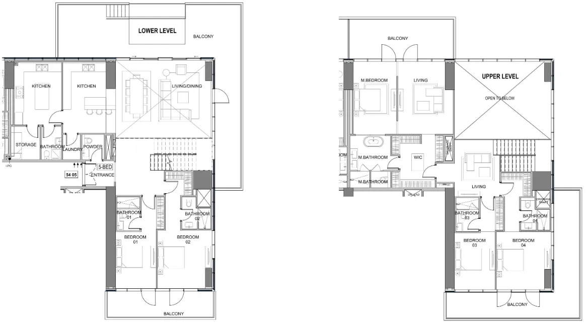 Damac Safa Gate 5 bed floor plan, 5,381 sqft