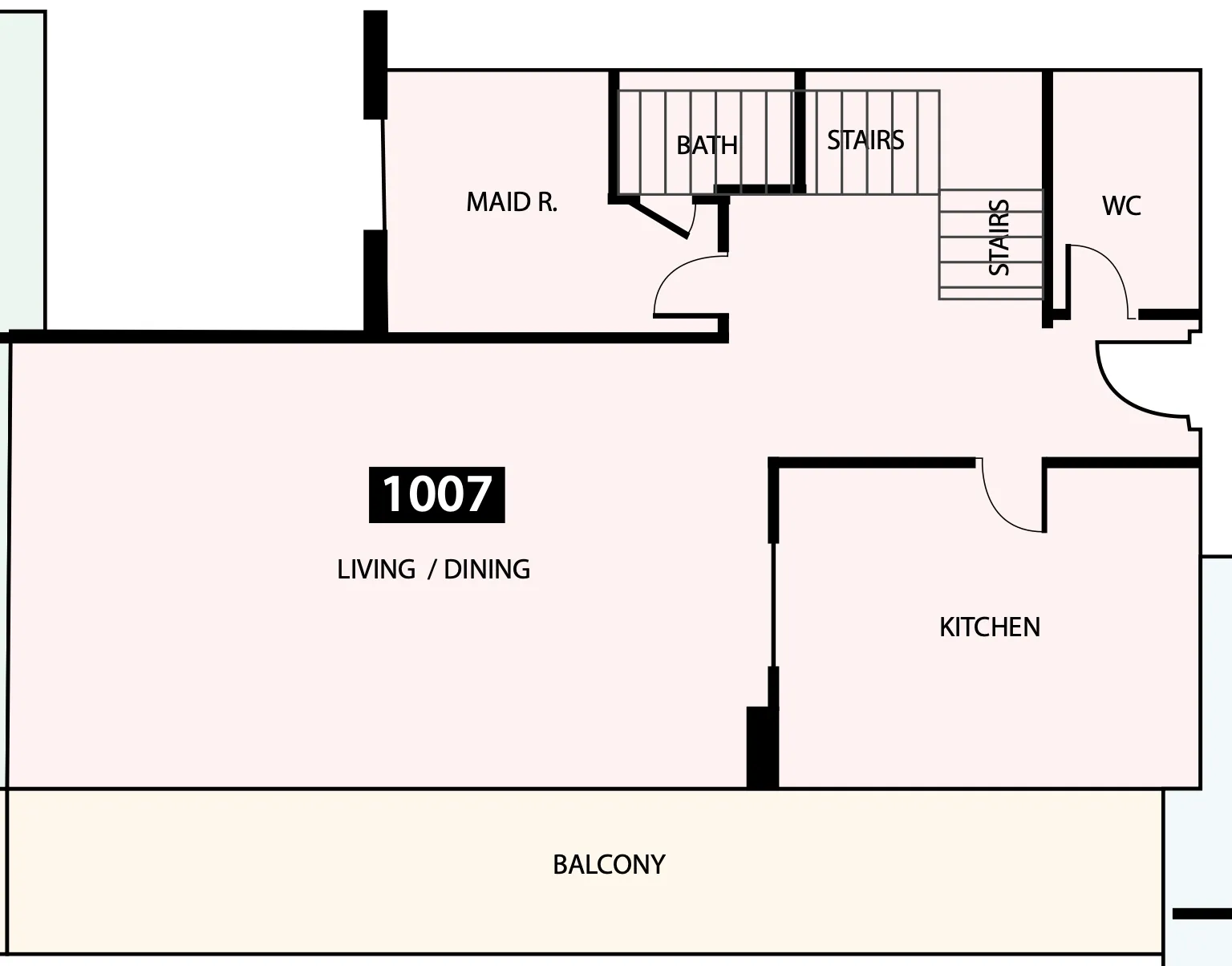 Paradise View 1 3 bed floor plan, 2,047 sqft