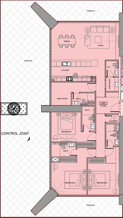 One by Binghatti 3 bed floor plan, 4,154 sqft