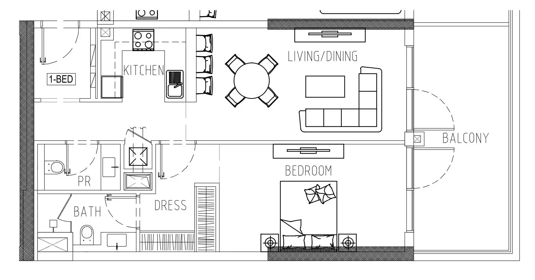 Damac Riverside Views 1 bed floor plan, 946 sqft