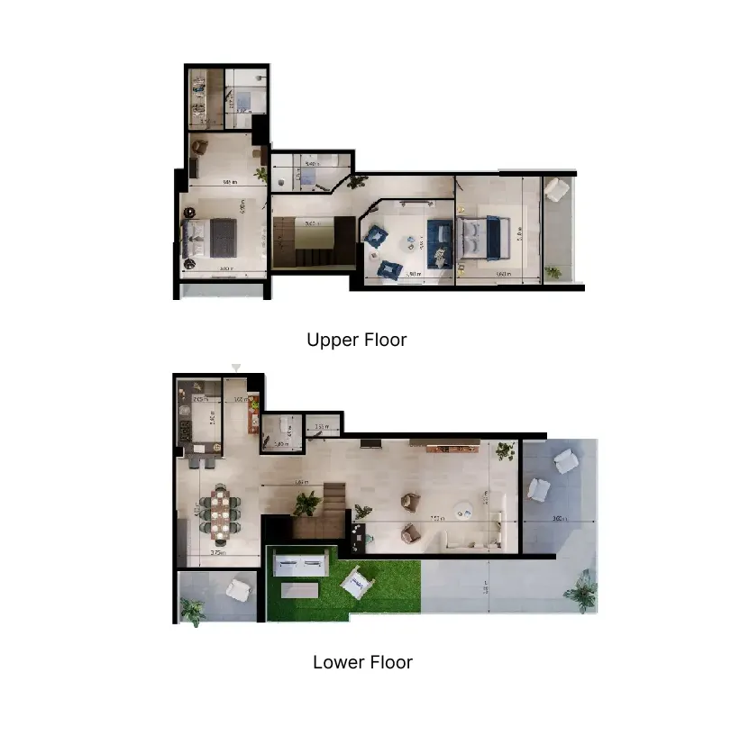 Uniestate Prime Tower 2 bed floor plan, 2,972 sqft