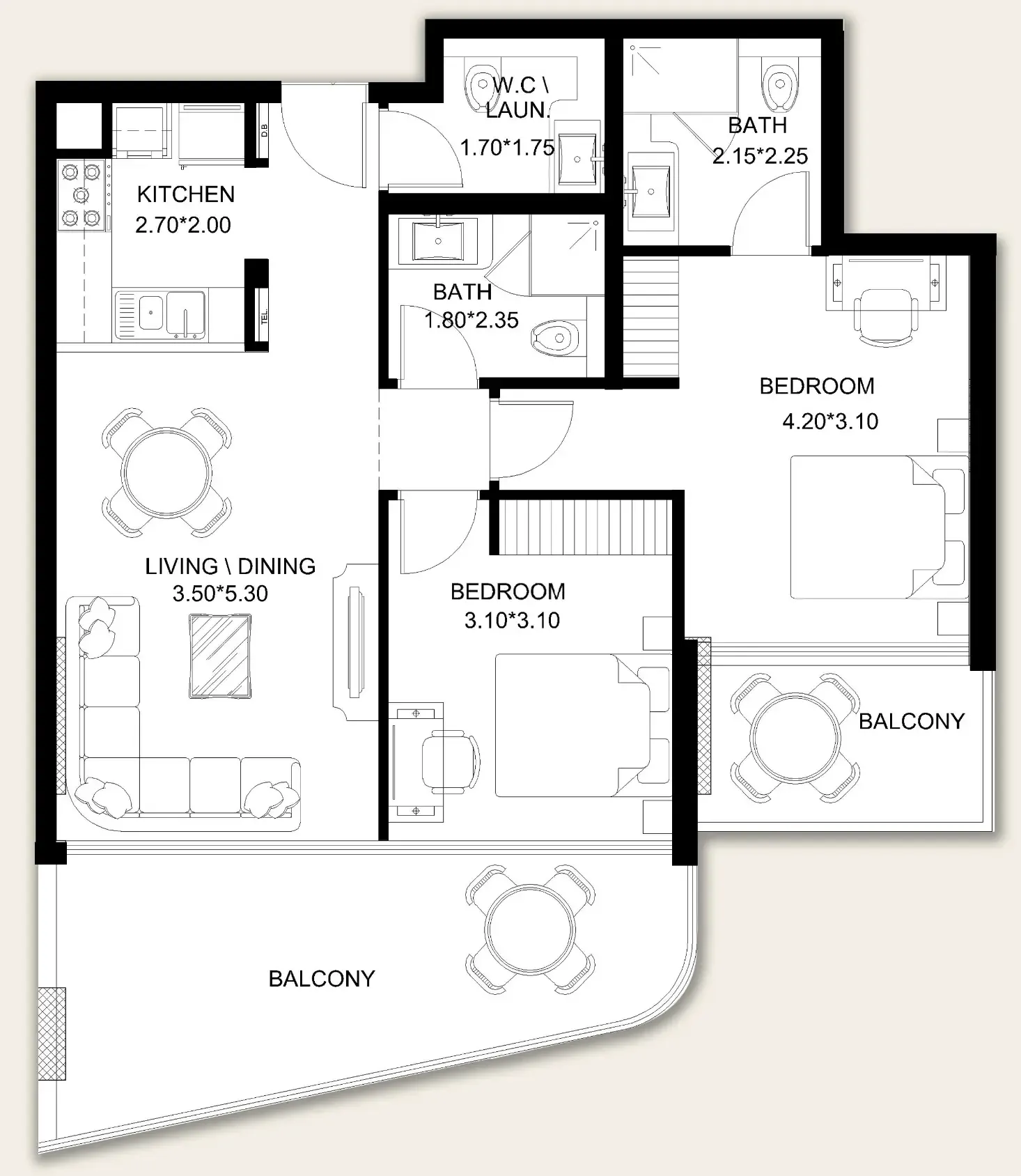 X11 2 bed floor plan, 1,084 sqft