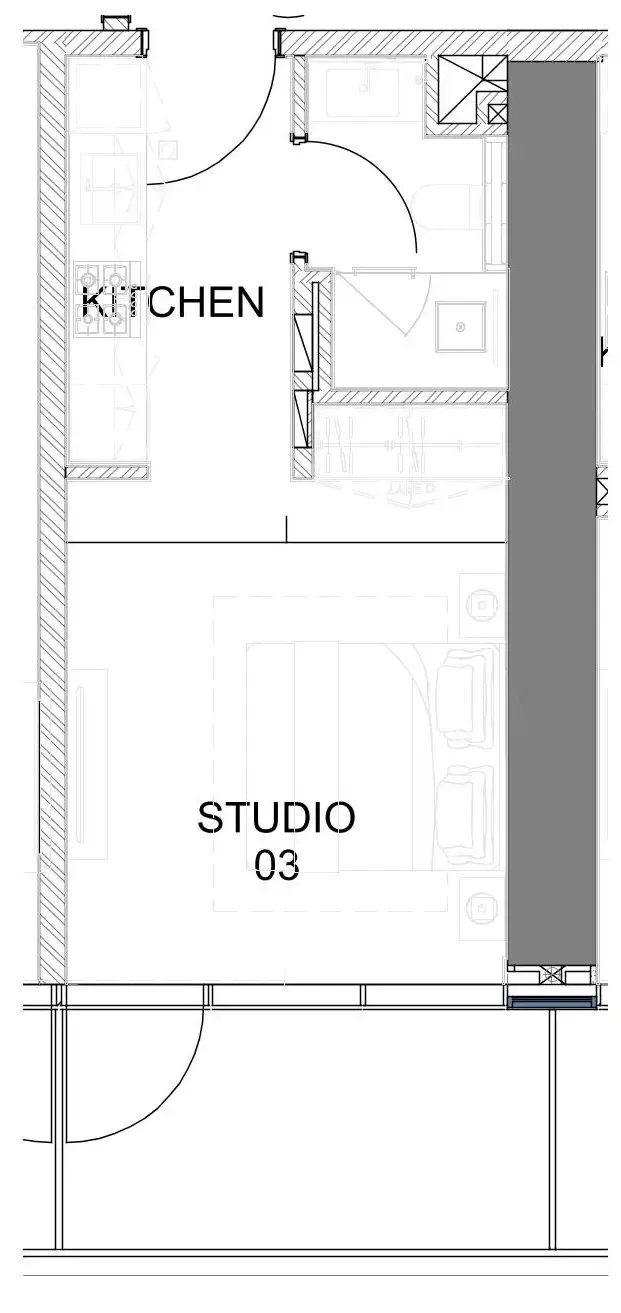 Damac Safa Gate Studio floor plan, 399 – 400 sqft