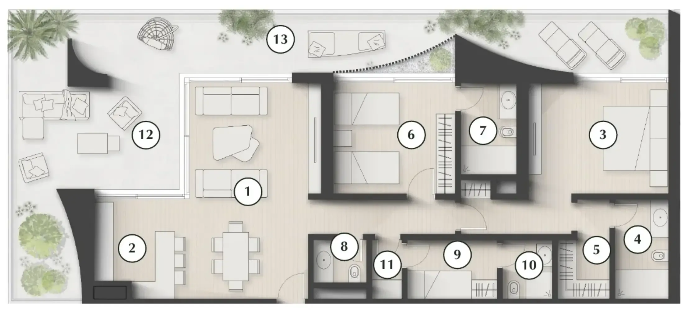 Lunaya Terraces 2 bed floor plan, 1,997 sqft