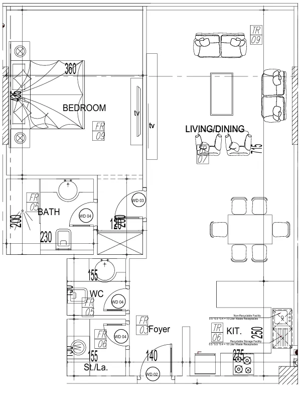 Paradise View II 1 bed floor plan, 777 – 792 sqft