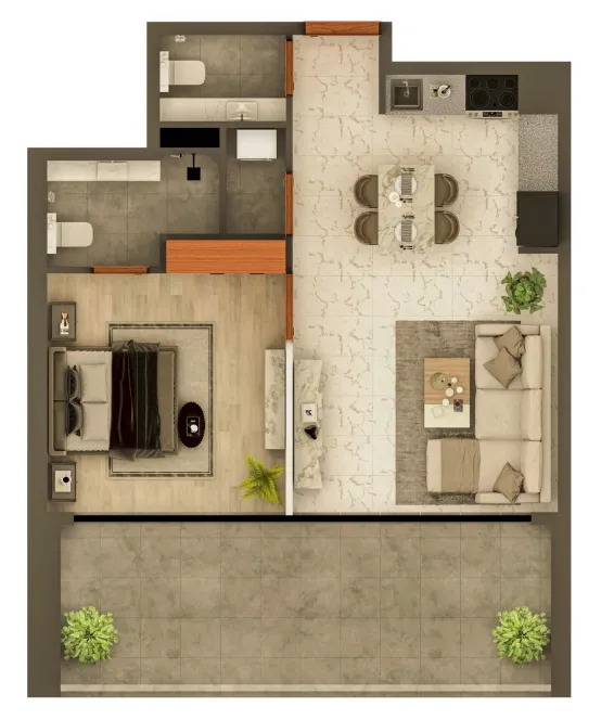 Views VII by Golden Woods 1 bed floor plan, 781 – 791 sqft