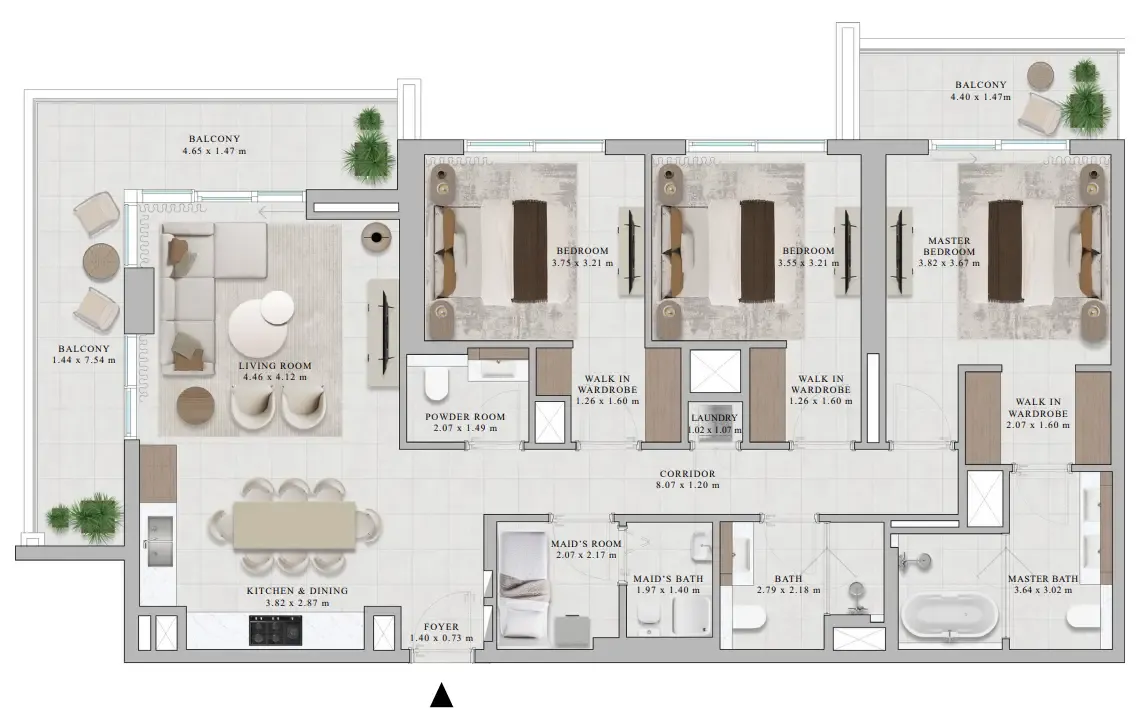 Rosehill 3 bed floor plan, 1,784 sqft