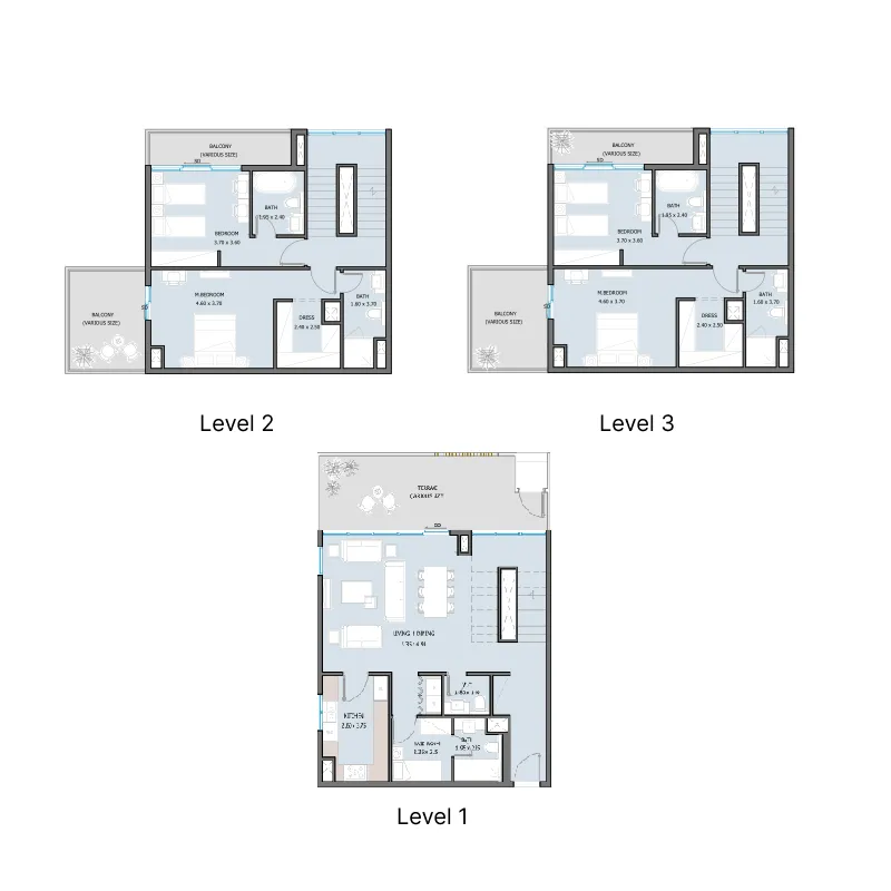 Sila 4 bed floor plan, 3,070 – 3,403 sqft