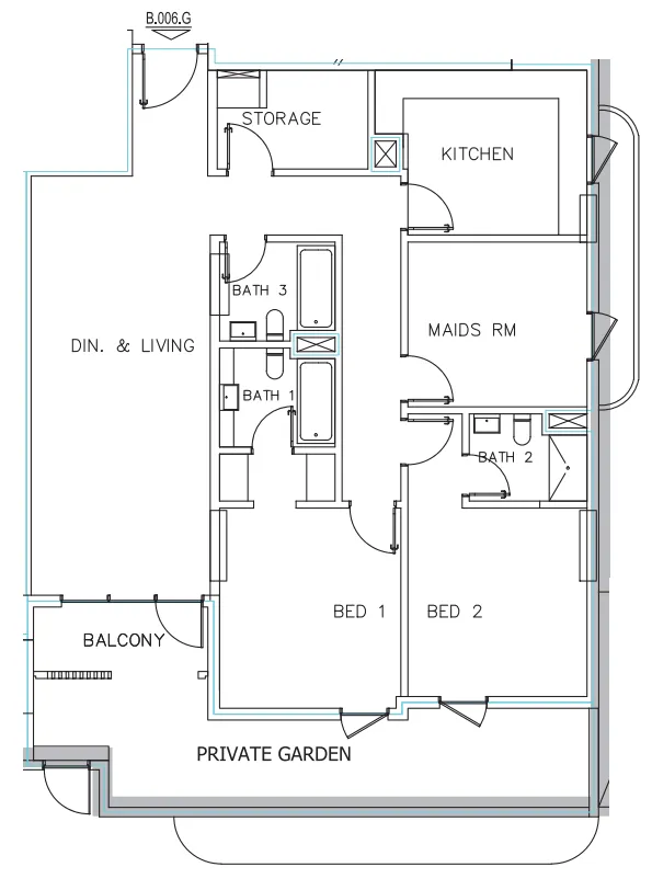Janayen Avenue 2 bed floor plan, 1,979 sqft