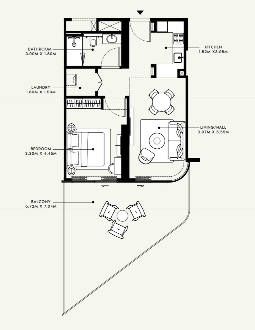 Azizi Ruby 1 bed floor plan, 946 sqft