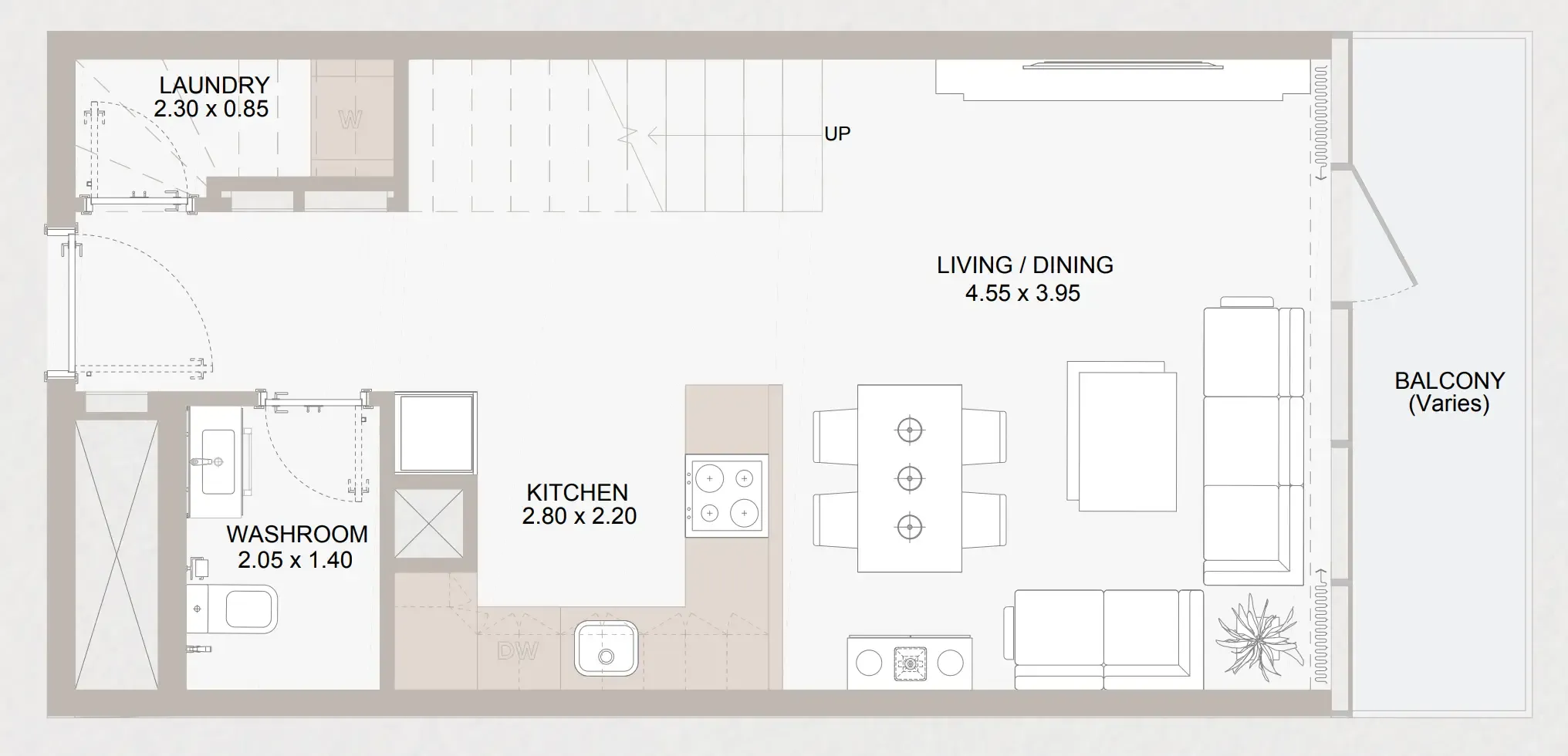 Perla 1 at the Bay 2 bed floor plan, 1,486 sqft