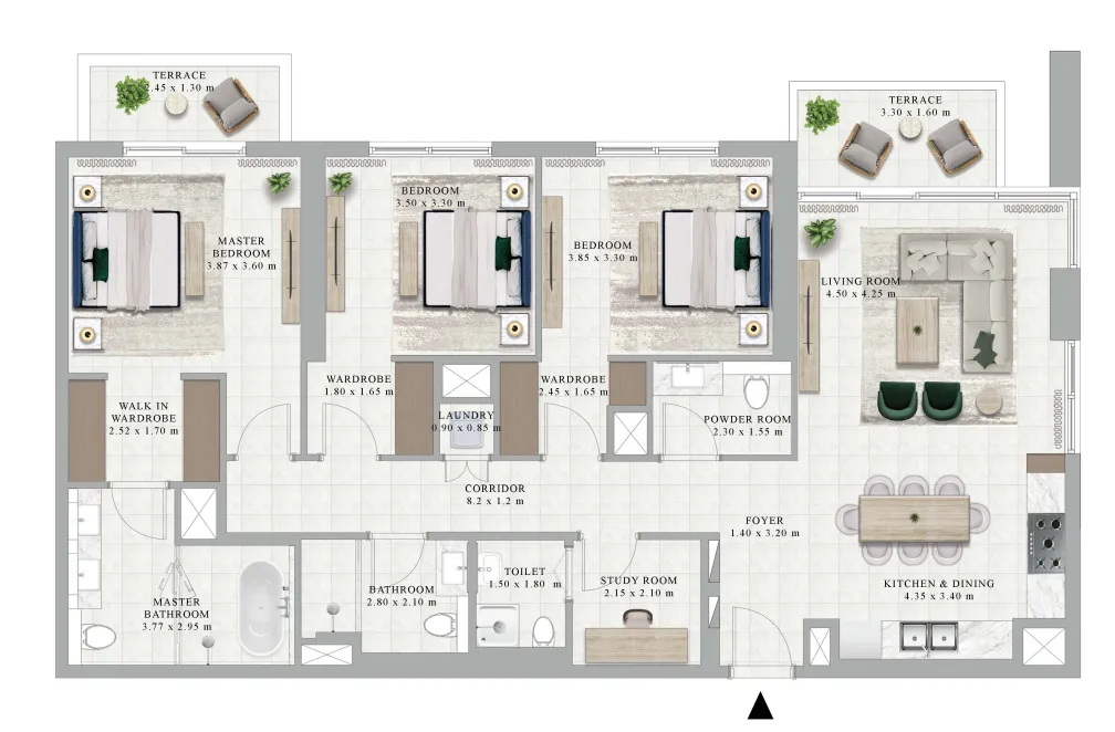 Golf Hillside 3 bed floor plan, 1,603 sqft