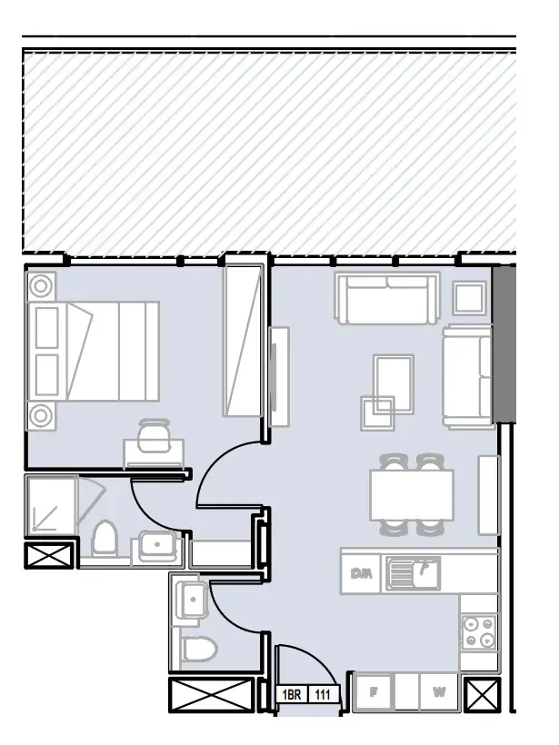 Verdana III 1 bed floor plan, 750 sqft