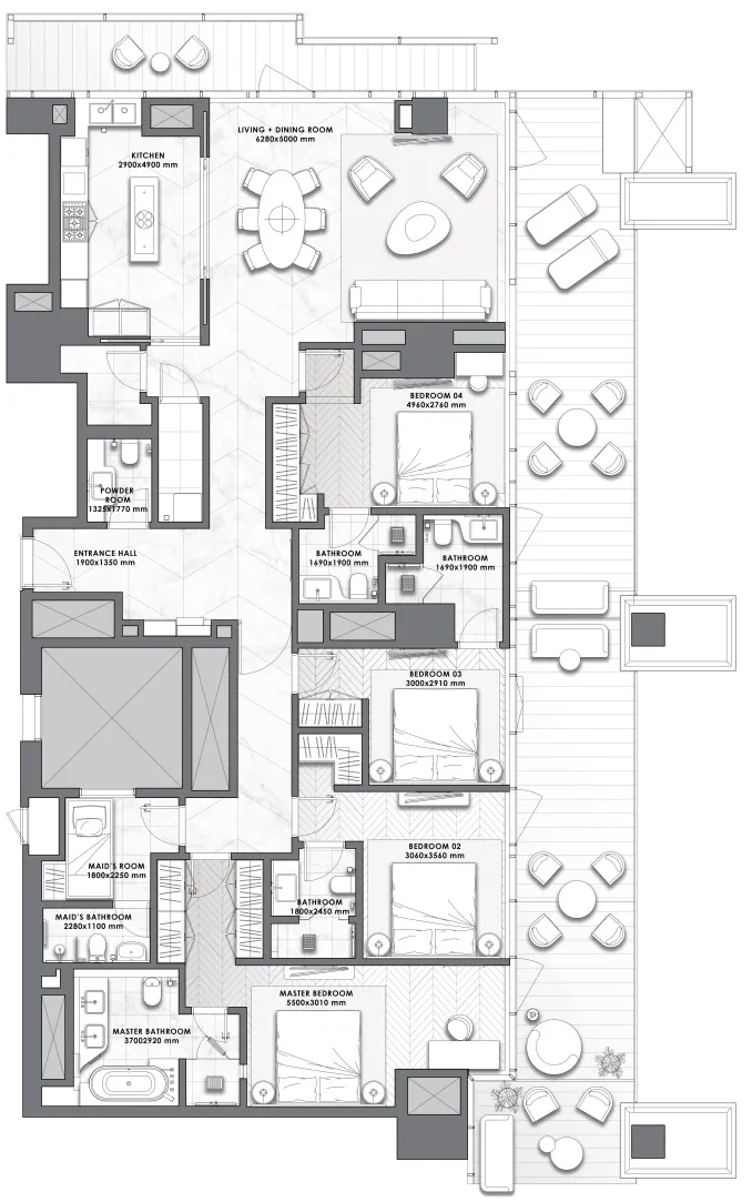 DaVinci 4 bed floor plan, 2,841 sqft