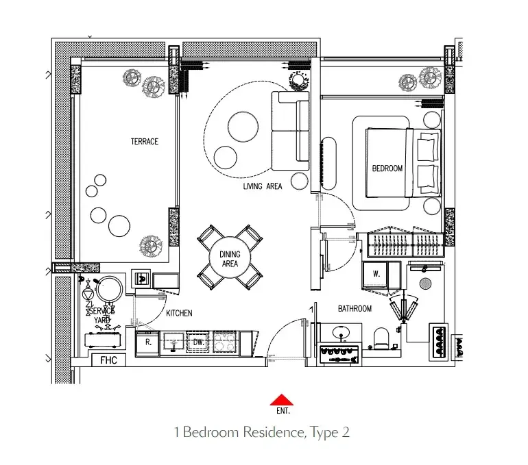 Gardens of Eden - Eden Residence 1 bed floor plan, 807 sqft